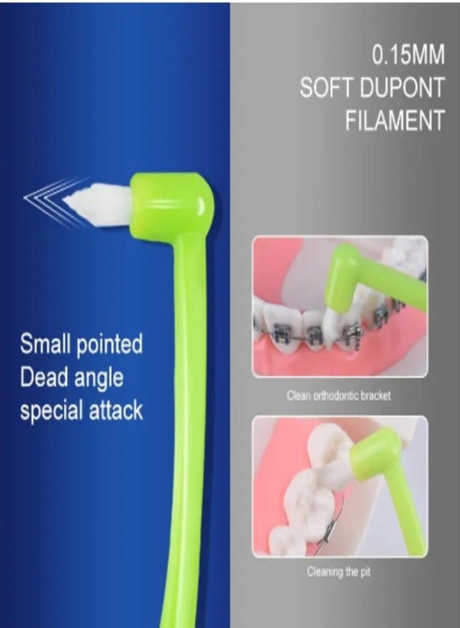 Digital Shoppy Wisdom tooth socket cleaning orthodontic toothbrush,Green, (1 pair) - Image 3